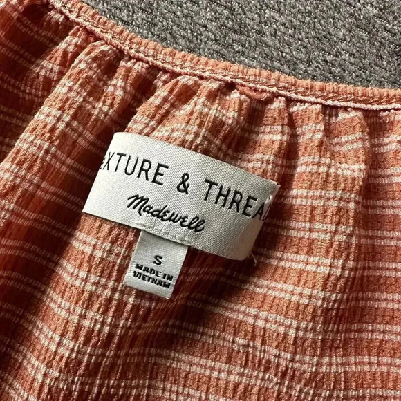 Madewell Texture & Thread Short Sleeve Peasant Blouse Top Small - Picture 5 of 6